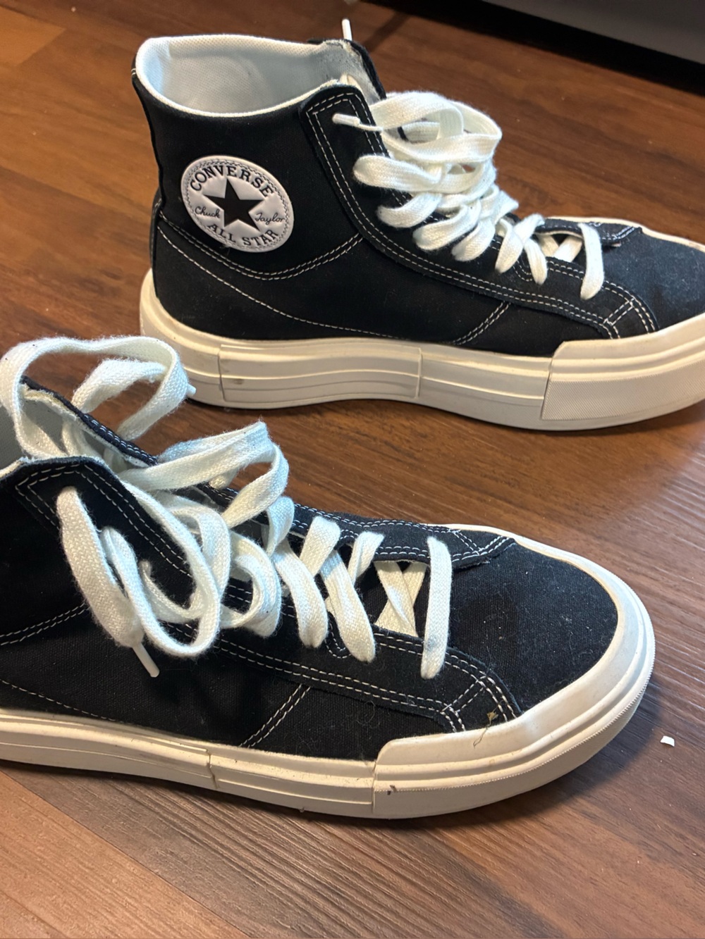 Converse Black and White High-Top Canvas Sneakers platform